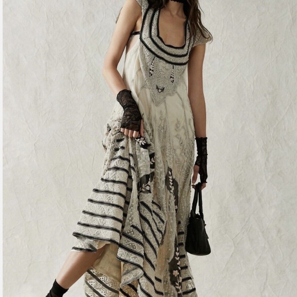 Free People Ethereal Lace Vintage Embroidered Maxi Dress - RARE!   Moved to EBAY - Picture 5 of 8